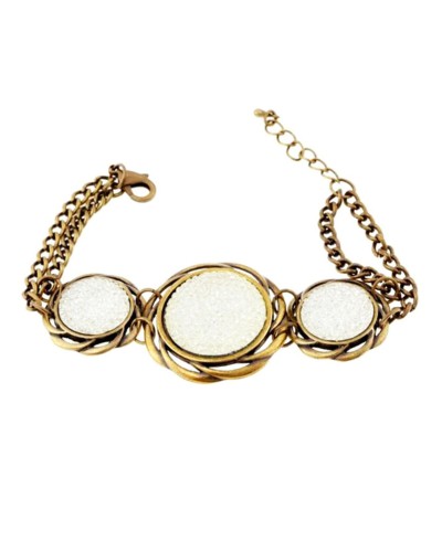 Cristian Lay Damenarmband Stahl Vergoldet Weiß 19cm - Elegant
