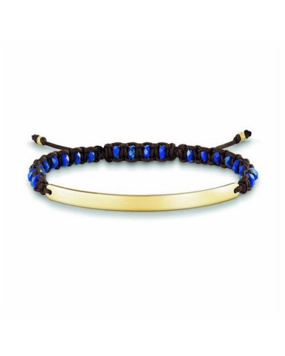 Thomas Sabo Pulsera Mujer Azul Dorado Plata Ajustable 16-19cm
