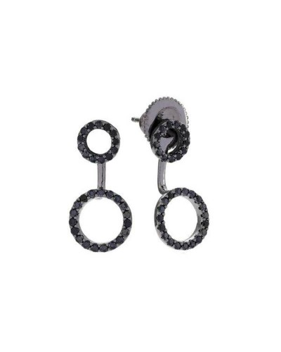 Sif Jakobs Boucles d'oreilles Femme E0215-BK-BK Noires - Argent 925, 2,5 cm
