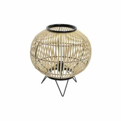 Bordslampa DKD Home Decor Svart Metall Brun Bambu (36 x 36 x 37 cm)