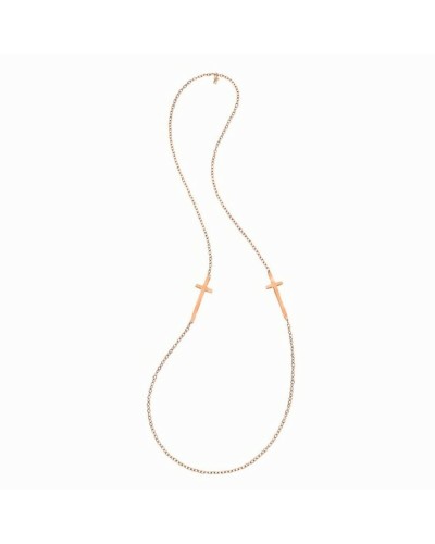 Folli Follie Collar Mujer 1N13T005R: Plata Rosada, 80 cm - Elegante
