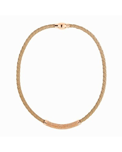 Folli Follie Women's Necklace Rose Gold Plated Crystals - 45cm
