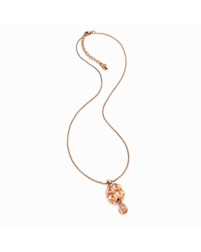 Folli Follie Collana Donna Placcata Oro Rosa con Cristalli - Lunghezza 40-45 cm
