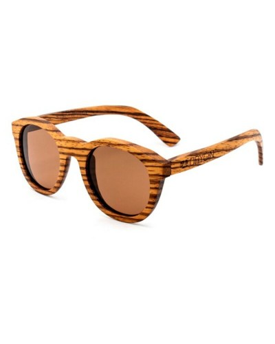 Orygin Unisex Sonnenbrille WOOD-B Ø45mm - Naturholzrahmen
