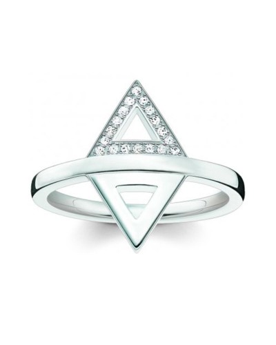 Sterling Silver 925 Thomas Sabo Ring with Zirconia - Size 14 - Elegant
