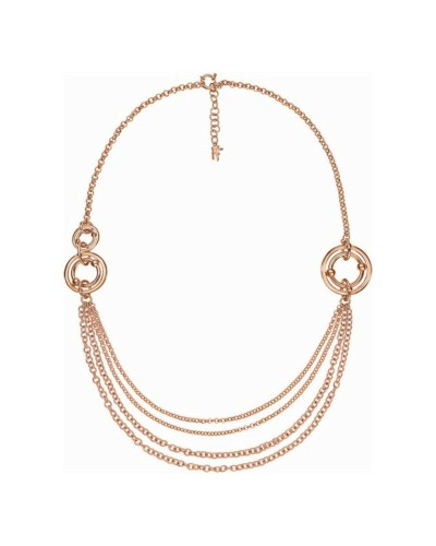 Folli Follie Collier Femme Argent Rose 70cm - Élégant Ras du Cou Tendance
