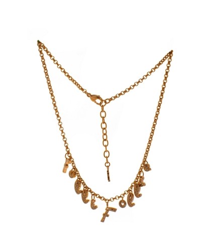 Folli Follie Collana Donna Rosé 25cm - Girocollo Elegante con Ciondolo
