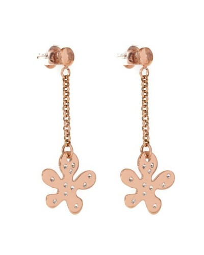 Folli Follie Orecchini Donna 3E2T014RC Pendenti Cerchio Argento Rosato 5cm
