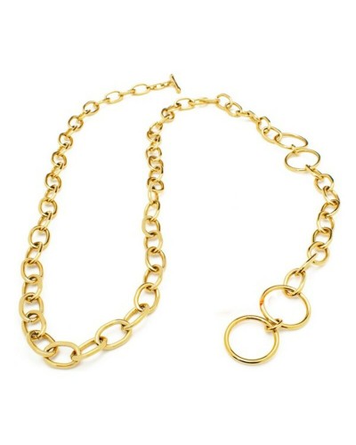 Folli Follie Collana Donna Oro Giallo 35cm - Elegante Girocollo
