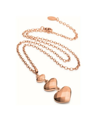 Folli Follie Halskette für Damen, Roségold plattiert - Ikonischer Anhänger, 45cm
