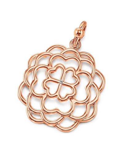 Folli Follie Ciondolo Donna 3P15T002RC - Argento Rosato, 4 cm - Elegante Accessorio
