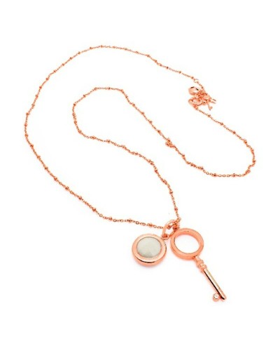 Folli Follie Damenkette 3N1T067RWC - Weiß Rosé Kristalle - 40cm
