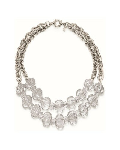 Folli Follie Collier Femme Argent 4N0T072C - Ras du cou 30cm Tendance
