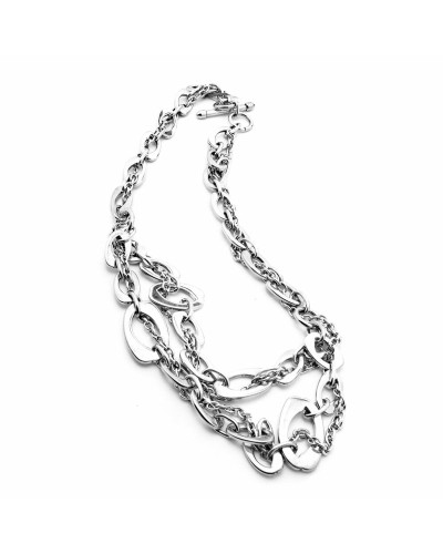 Folli Follie Collar Mujer Plata 925 Chapado Oro Rosa - Gargantilla 30cm Elegante
