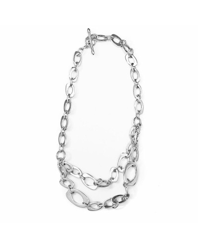 Folli Follie Halskette Damen Silber 23cm - Elegantes Modeschmuckstück
