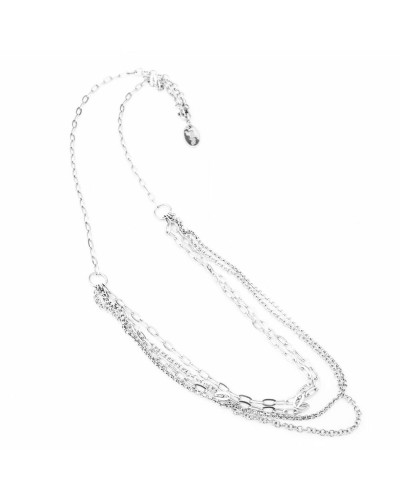 Folli Follie Collier Femme Argent 925 Plaqué Or Rose 27cm - Élégant Bijou
