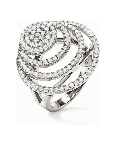 Folli Follie Women's Ring Sterling Silver 925 Zirconia Size 52 - Elegant and Refined
