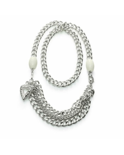 Folli Follie Damen Halskette Silber Roségoldplattiert 70cm - Elegante Halskette
