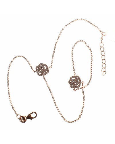 Follie Follie Bracelet Femme Rosé Cristaux - Élégant 10 cm
