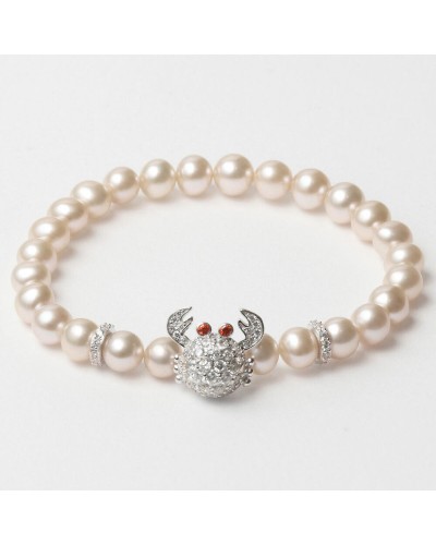 Lancaster Bracciale Donna Bianco, Cristalli, Acciaio Inox - Elegante 16mm
