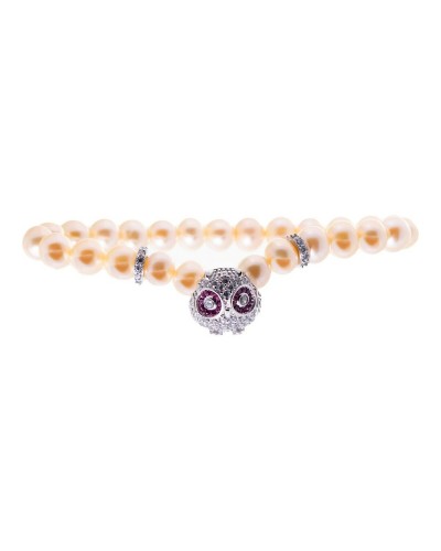 Lancaster Bracelet Femme OWL Argent 925 - 16mm Pendentif Hibou Élégant
