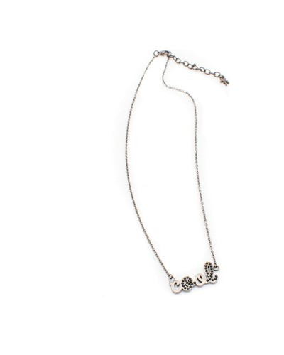 Collana Donna Folli Follie con Pendente Nero & Oro - Elegante Regalo - 10cm
