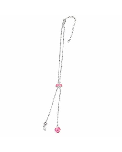 Folli Follie Collier Femme Argent Plaqué Or Rose 25cm - Élégant Ras du Cou
