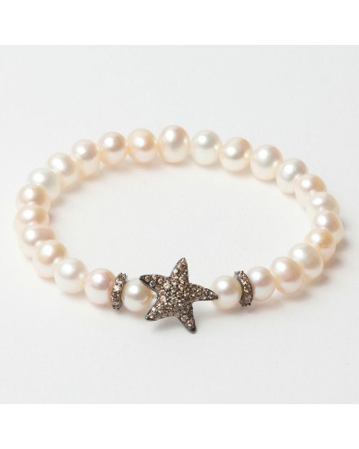 Lancaster Pulsera de Mujer JLA-BR-STAR-4-WH Blanca 16mm - Joya Elegante
