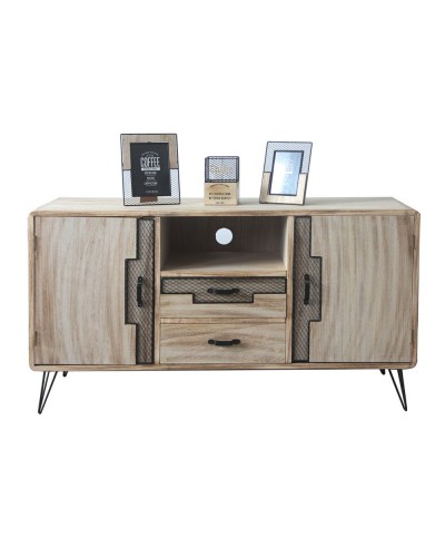 Aparador DKD Home Decor de Metal y Madera de Paulownia, 120x41x65 cm
