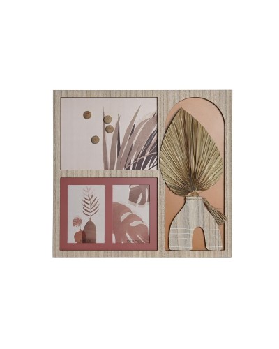 Kuvakehys DKD Home Decor 43 x 1,2 x 40 cm Luonnollinen Monivärinen Puu MDF Boho