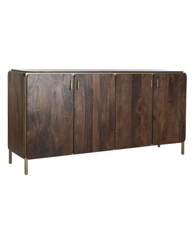 Dientafel DKD Home Decor Bruin Staal Mangohout 160 x 40 x 81 cm