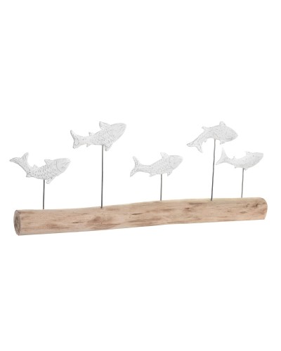 Statue Décorative Vintage DKD Home Decor (Marron Blanc) en Résine et Bois de Manguier (77x8x31 cm)
