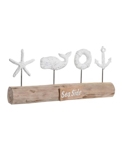 Baleine Décorative DKD Home Decor, 57 x 10 x 28 cm, Résine et Bois de Manguier, Finition Vieillie
