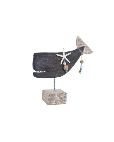 Koristehahmo DKD Home Decor Sininen Hartsi Mangopuu (37 x 11 x 39 cm)