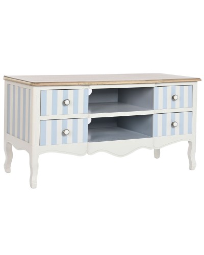 Mueble TV DKD Home Decor | Blanco Azul Cielo | 120 x 48 x 60 cm | Para salón y dormitorio
