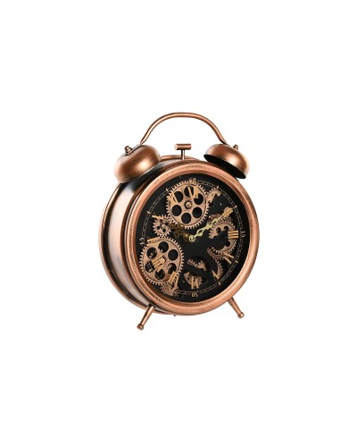 Vintage Table Clock DKD Home Decor in Copper, Crystal and Iron | 26x8x33.5 cm
