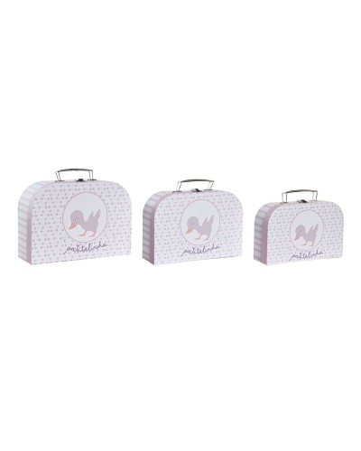 Set dekorativer rosa Metallboxen DKD Home Decor: Stilvolle Aufbewahrung für jedes Zuhause
