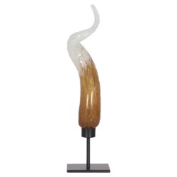 DKD Statua Decorativa Cristallo Metallo Bicolore, 16,5 x 8 x 47 cm