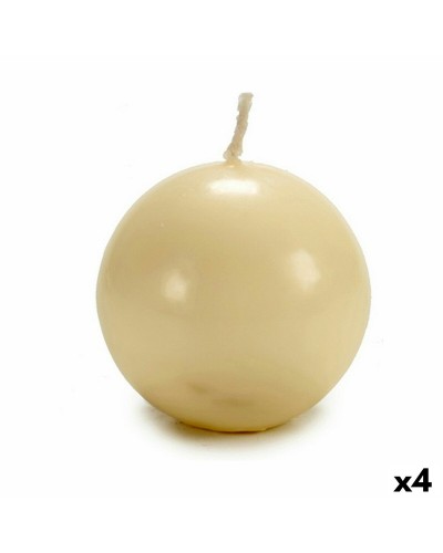 Kugelkerzen Creme aus Sojawachs (7,5 cm) 4er Set für Ambiente und Dekoration

