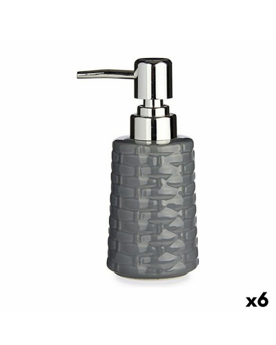 Dispensador de Jabón Líquido de Cerámica Gris Plateado - 350 ml x 6 Unidades
