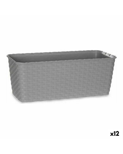 Stefanplast Self-Watering Pot Grey | Self-Sufficient | 13 x 11 x 29 cm
