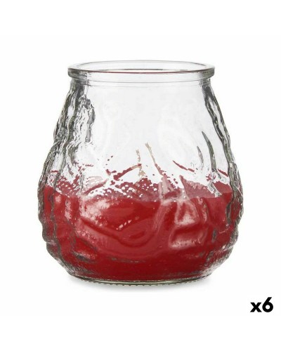Velas de Geranio Rojo en Vaso Transparente de 6 (9 x 9,5 x 9 cm)
