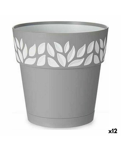 Stefanplast Self-Watering Pot, Grey, 15 x 15 x 15 cm, Plastic, 12 Units
