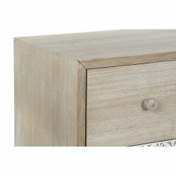 Commode DKD Home Decor : 80x42x80 cm, Naturel et Blanc avec Motif Feuilles
