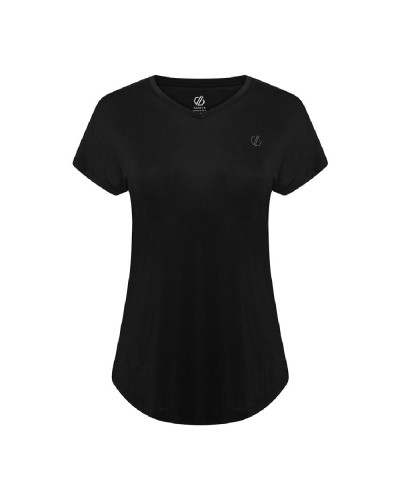 Dare 2b Agleam Damen Kurzarm T-Shirt Schwarz - Atmungsaktiv Sport
