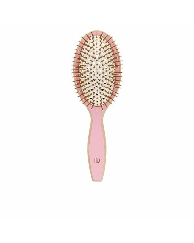 Ilū Brosse Démêlante Bambou Grande - Rose Ovale, Cheveux Lisses et Soyeux
