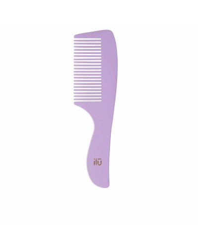 Ilū Peigne Bambou Violet - Dents Larges, Antistatique - Cheveux Faciles à Démêler
