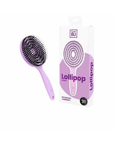 Ilū Detangling Brush Lollipop Purple - Easy and Soft Hair
