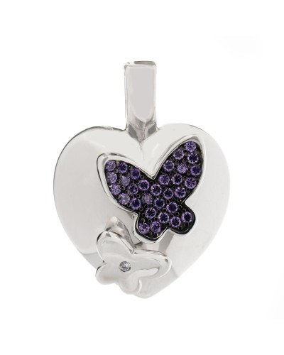 Folli Follie Ciondolo Donna Placcato Oro Rosa Cristalli - Elegante Gioiello
