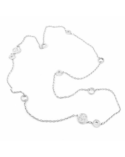 Folli Follie Collier Femme 3N8F182C, Argent Rose, 45 cm

